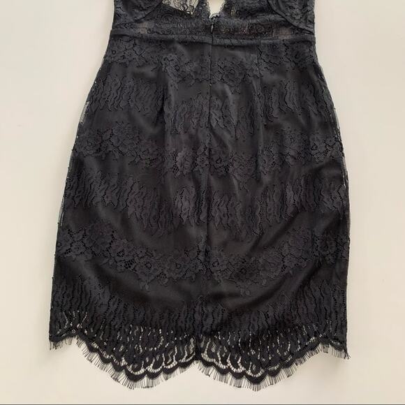 Lush | Evangeline Black Lace Mini Dress Medium - Picture 9 of 9